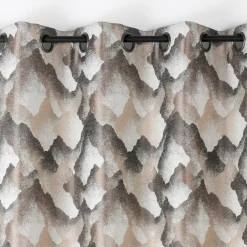 Rideau jacquard à oeillets motif minéral