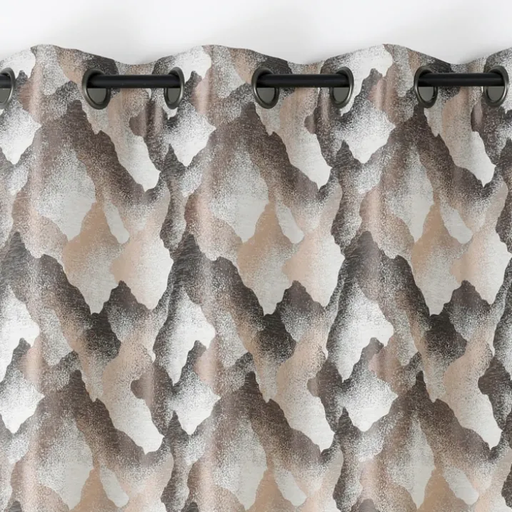 Rideau jacquard à oeillets motif minéral