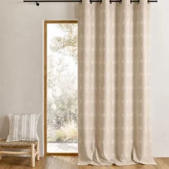 Rideau jacquard à pois ton sur ton
