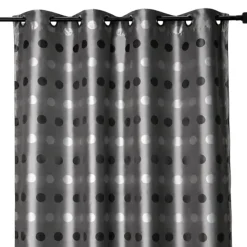 Rideau jacquard à pois ton sur ton