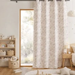 Rideau jacquard polycoton motifs végétaux
