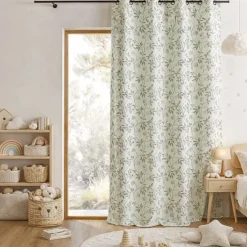 Rideau jacquard polycoton motifs végétaux