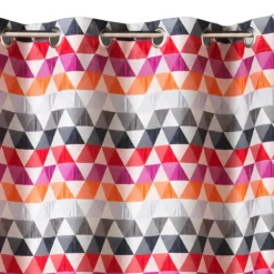 Rideau jacquard tamisant motifs triangles