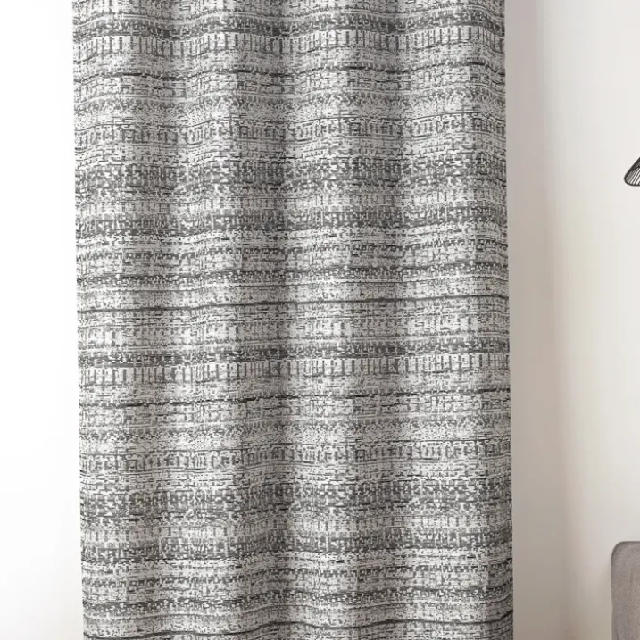 Rideau jacquard texturé inspiration minérale à oeillets