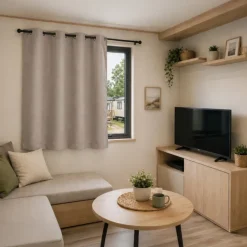 Rideau mobil home 100% occultant fenêtres et baies vitrées