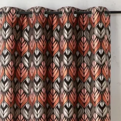 Rideau motif art déco effet velours à oeillets