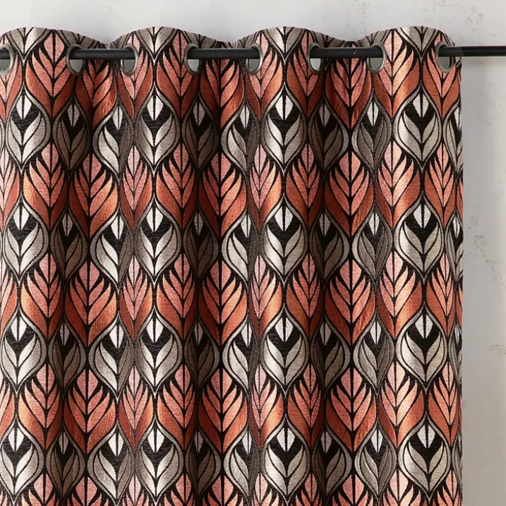 Rideau motif art déco effet velours à oeillets