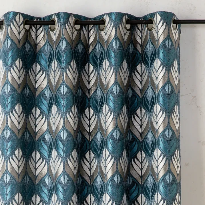 Rideau motif art déco effet velours à oeillets