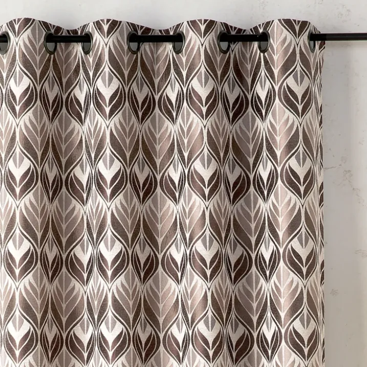 Rideau motif art déco effet velours à oeillets