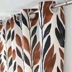 Rideau motif végétal tamisant en coton recyclé