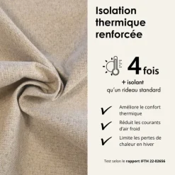 Rideau 100% occultant double face galon fronceur MIDNIGHT