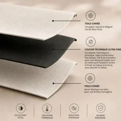 Rideau 100% occultant double face galon fronceur MIDNIGHT