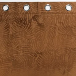 Rideau occultant en velours feuilles de monstera