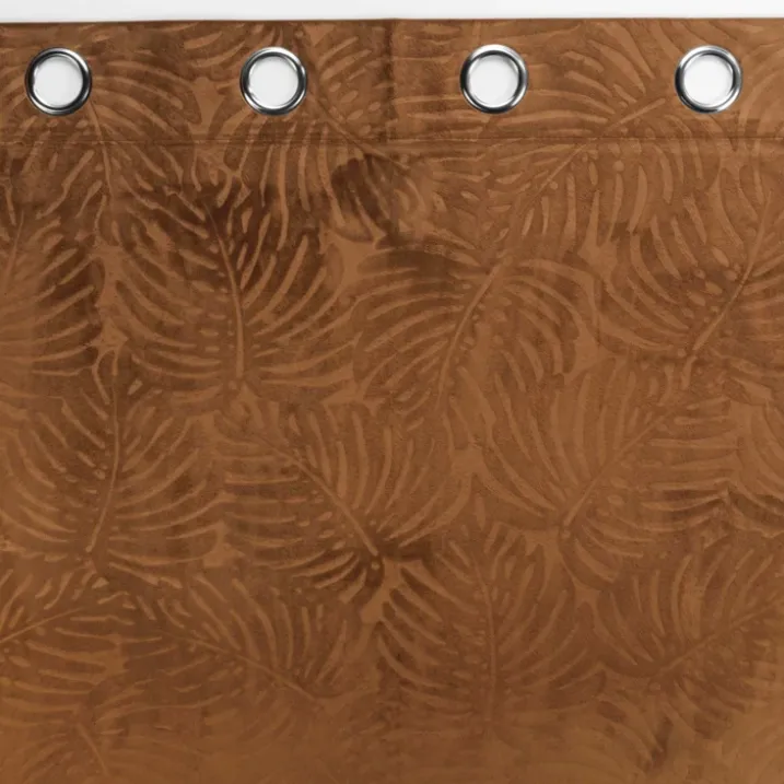 Rideau occultant en velours feuilles de monstera