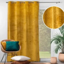 Rideau occultant en velours feuilles de monstera