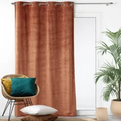 Rideau occultant en velours feuilles de monstera