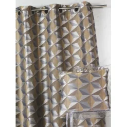 Rideau occultant jacquard à motifs géométriques