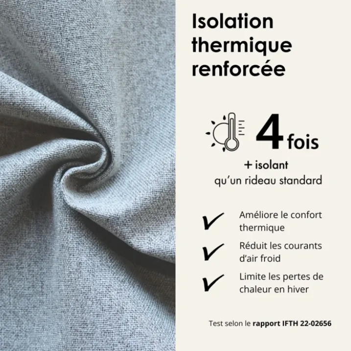 Rideau 100% occultant thermique phonique chiné MIDNIGHT