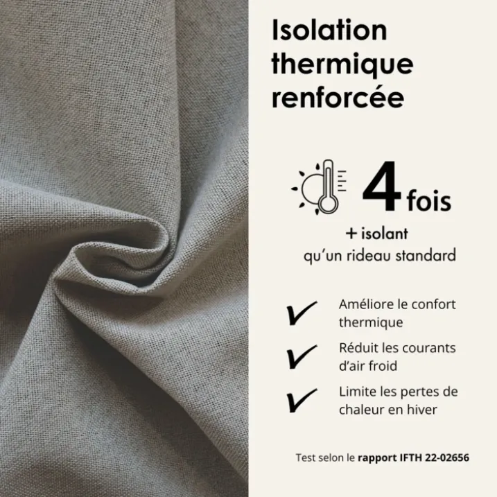 Rideau 100% occultant thermique phonique chiné MIDNIGHT