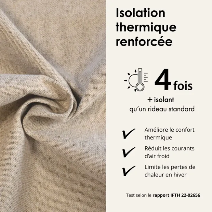 Rideau 100% occultant thermique phonique chiné MIDNIGHT