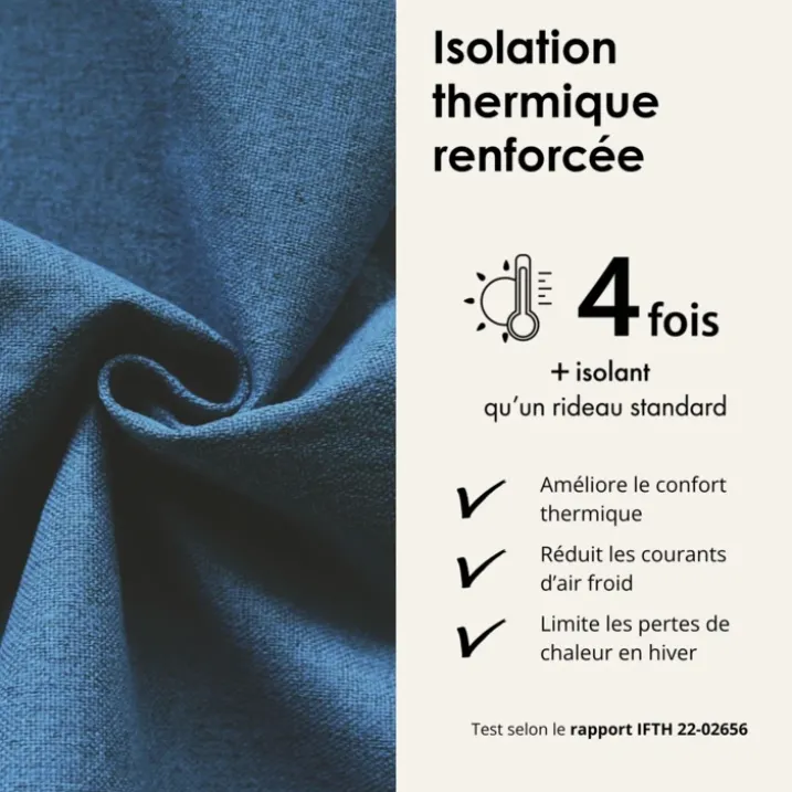 Rideau 100% occultant thermique phonique chiné MIDNIGHT