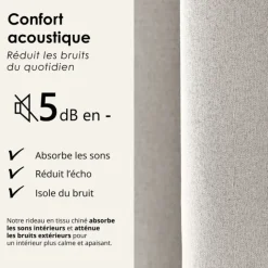Rideau 100% occultant thermique phonique chiné MIDNIGHT