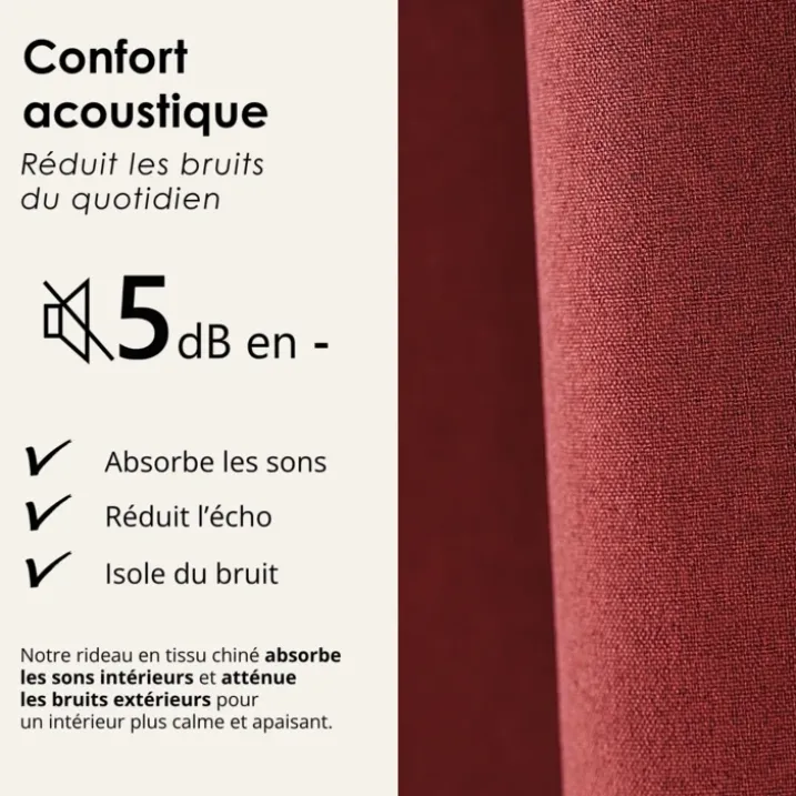 Rideau 100% occultant thermique phonique chiné MIDNIGHT