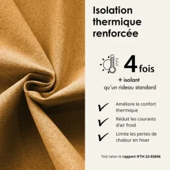 Rideau 100% occultant thermique phonique chiné MIDNIGHT