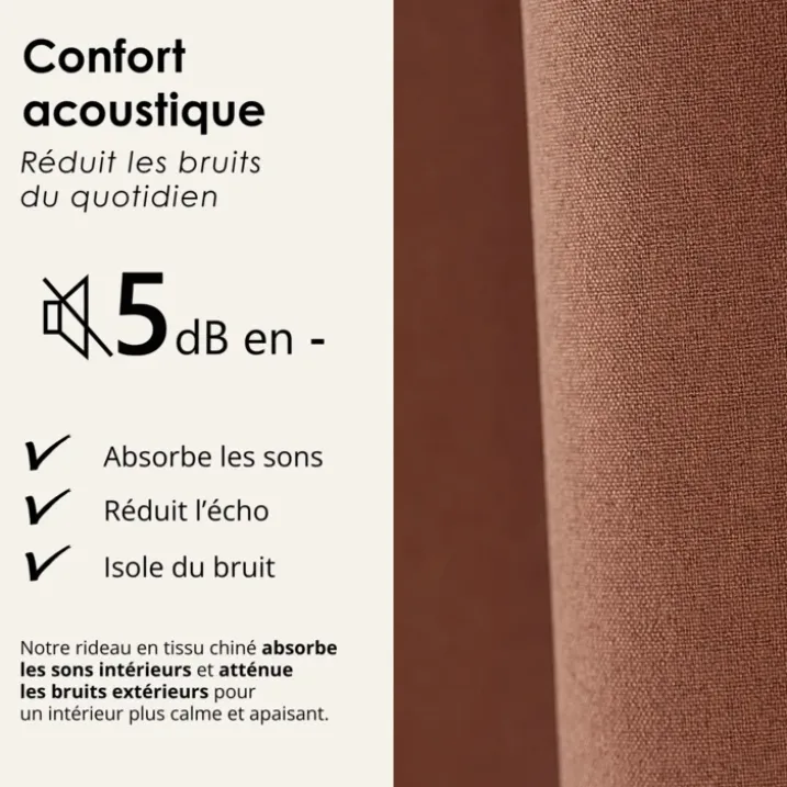 Rideau 100% occultant thermique phonique chiné MIDNIGHT