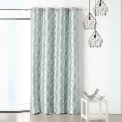 Rideau à oeillets aux motifs palmes