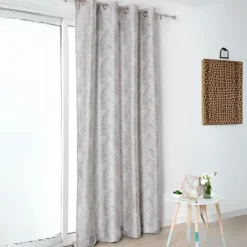 Rideau à oeillets aux motifs palmes