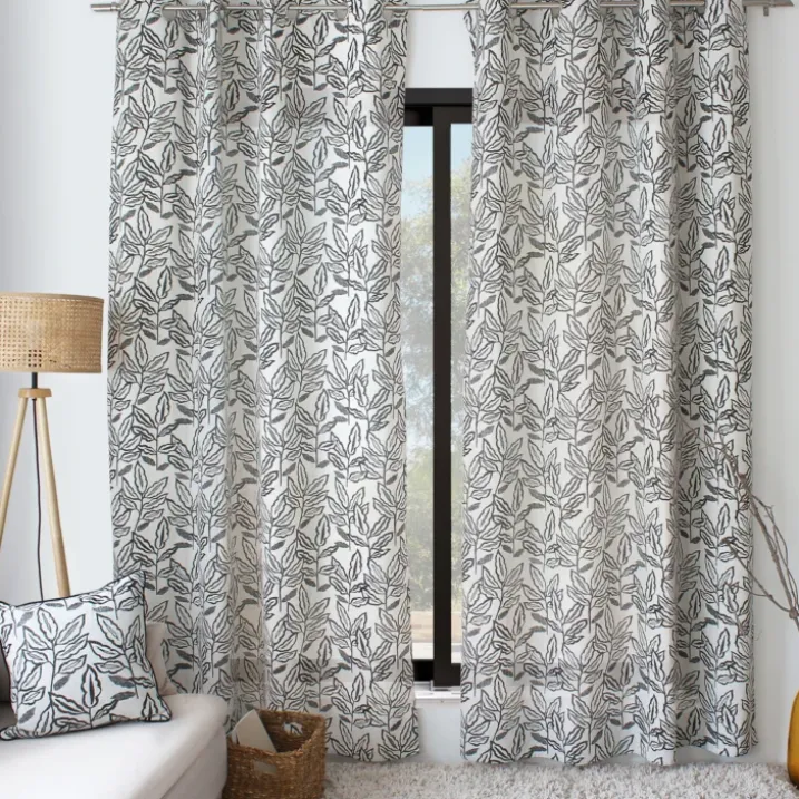 Rideau à oeillets en coton recyclé Chambray