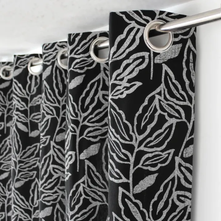 Rideau à oeillets en coton recyclé Chambray