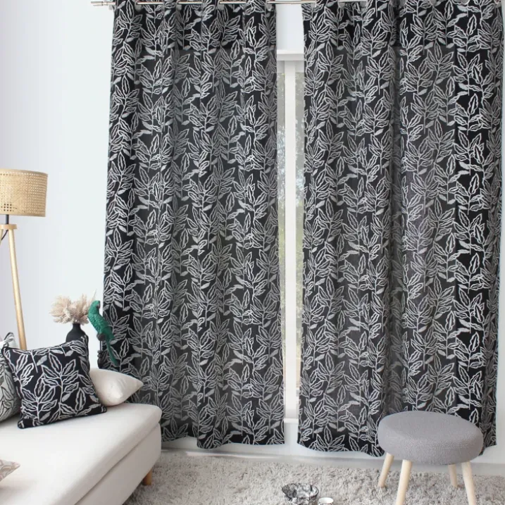 Rideau à oeillets en coton recyclé Chambray