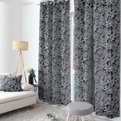 Rideau à oeillets en coton recyclé Chambray