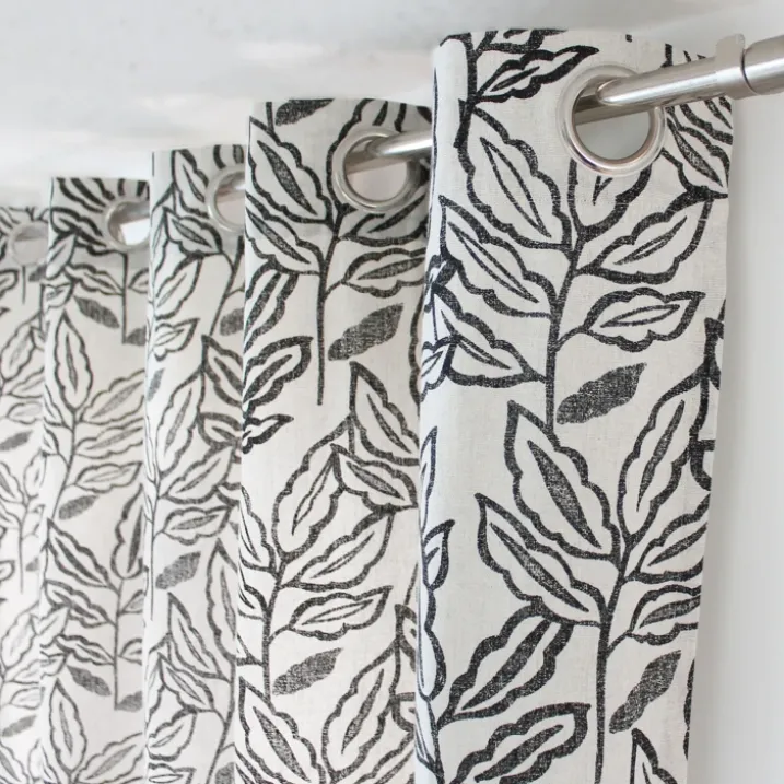 Rideau à oeillets en coton recyclé Chambray