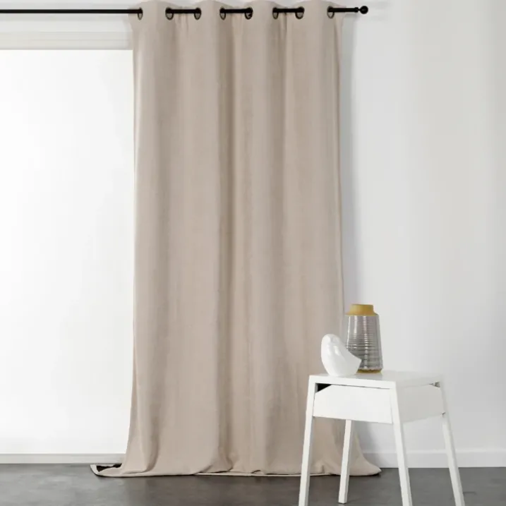 Rideau à Oeillets Isolant et Déperlant Effet Velours