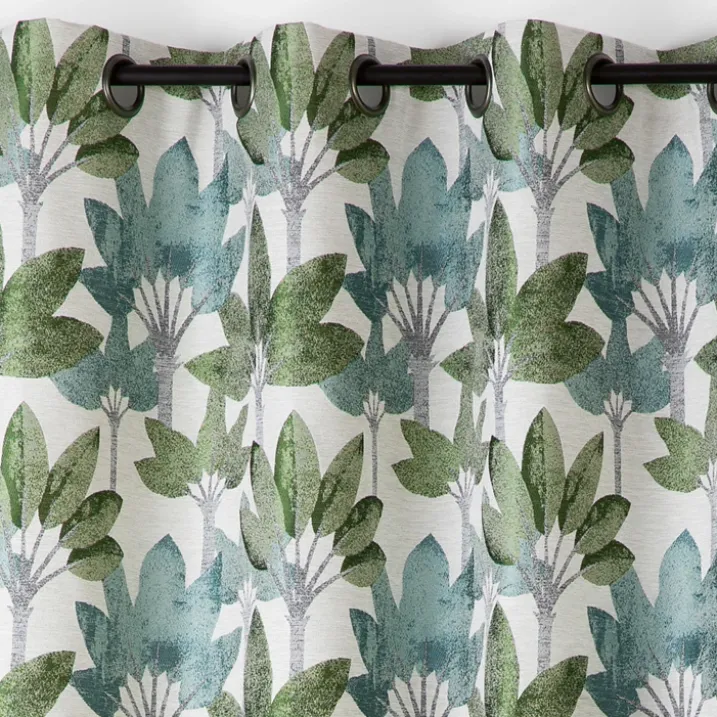 Rideau à oeillets jacquard motif végétal