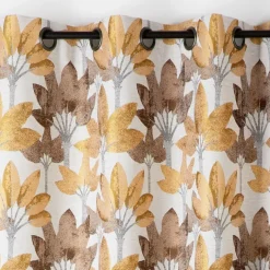 Rideau à oeillets jacquard motif végétal