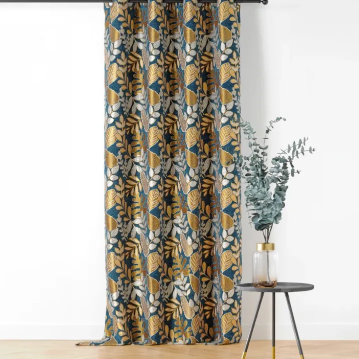 Rideau à Oeillets Motif Végétal Vintage