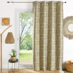 Rideau à oeillets tamisant jacquard
