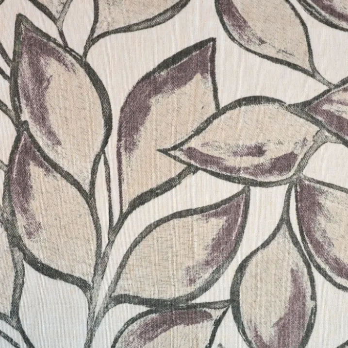 Rideau poly-lin imprimé feuilles aquarelle