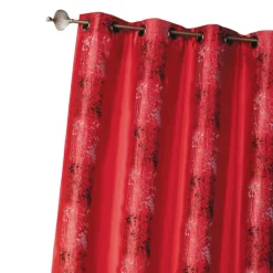 Rideau shantung brodé bandes de motifs ethniques