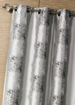 Rideau shantung brodé bandes de motifs ethniques
