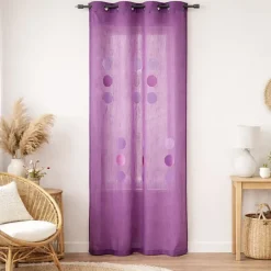 Rideau taffetas shantung à motif gros pois