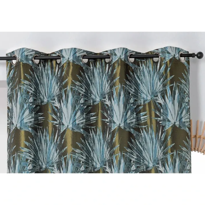 Rideau tamisant aux feuilles tropicales