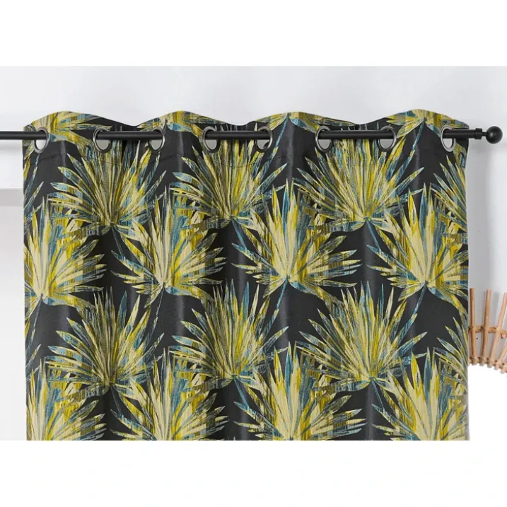 Rideau tamisant aux feuilles tropicales