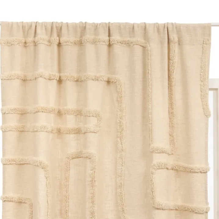 Rideau tamisant en coton tufté à motifs en relief