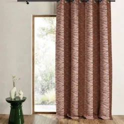 Rideau tamisant en jacquard à rayures verticales design