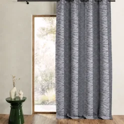 Rideau tamisant en jacquard à rayures verticales design